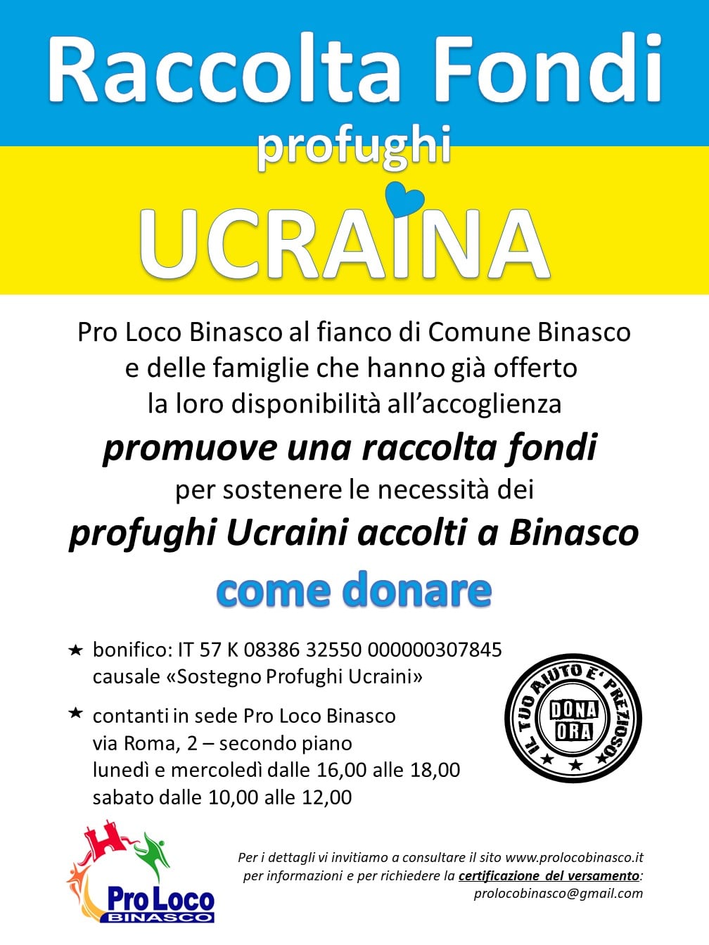 Emergenza Ucraina accoglienza profughi - donazioni